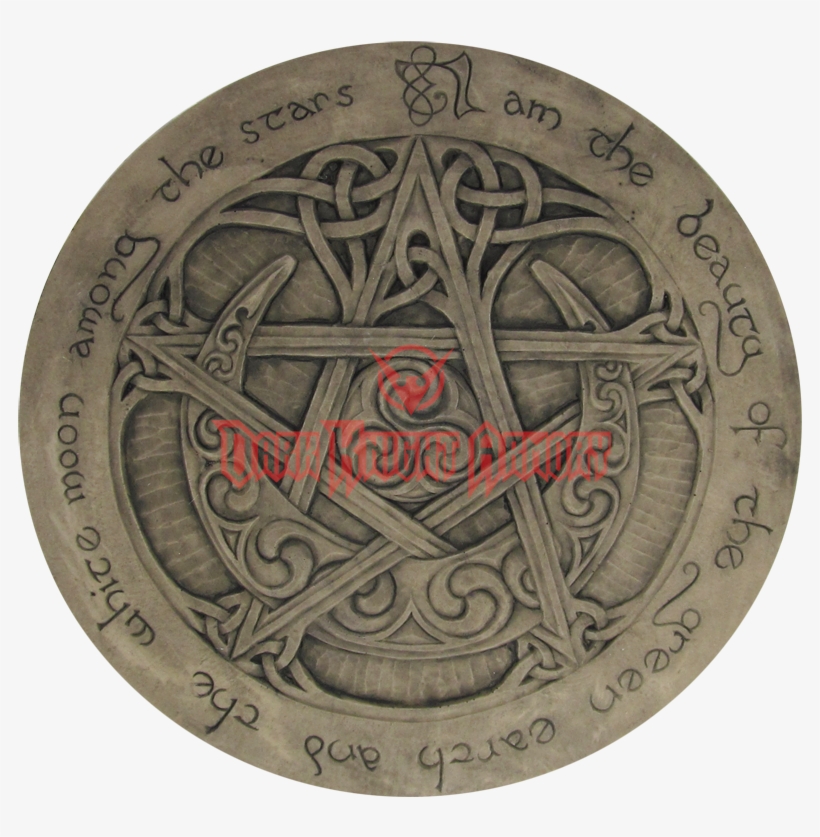Moon Pentacle Large Silver Plaque - Pentacle, transparent png