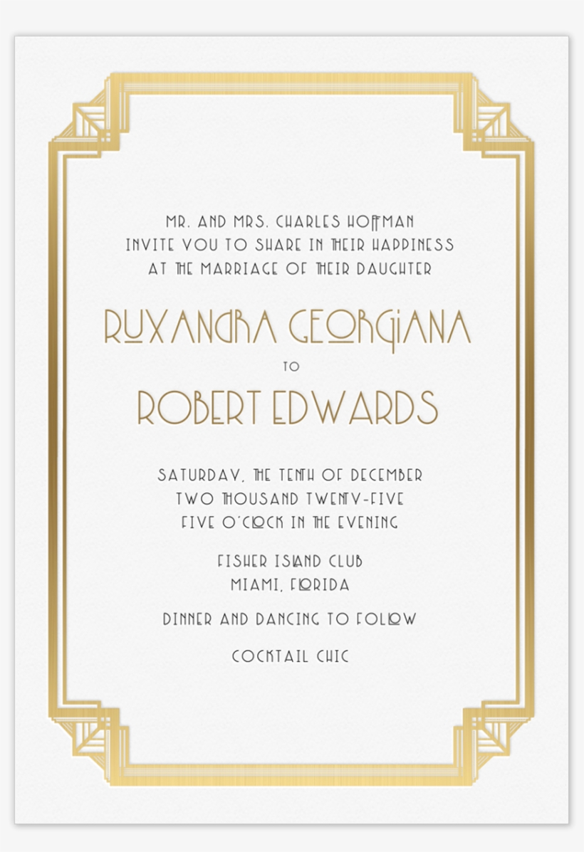 Deco Invitation - Border Gatsby, transparent png