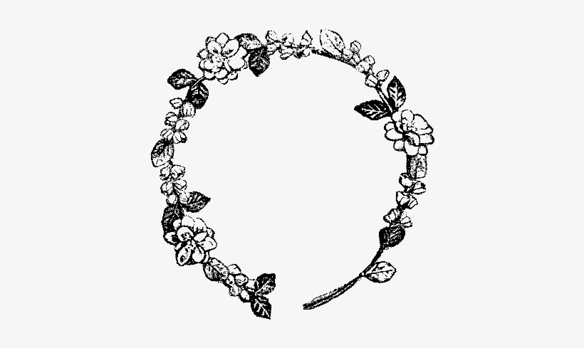 This Is Another Vintage Floral Wreath Design Digital - Vintage Black Flowers Png, transparent png