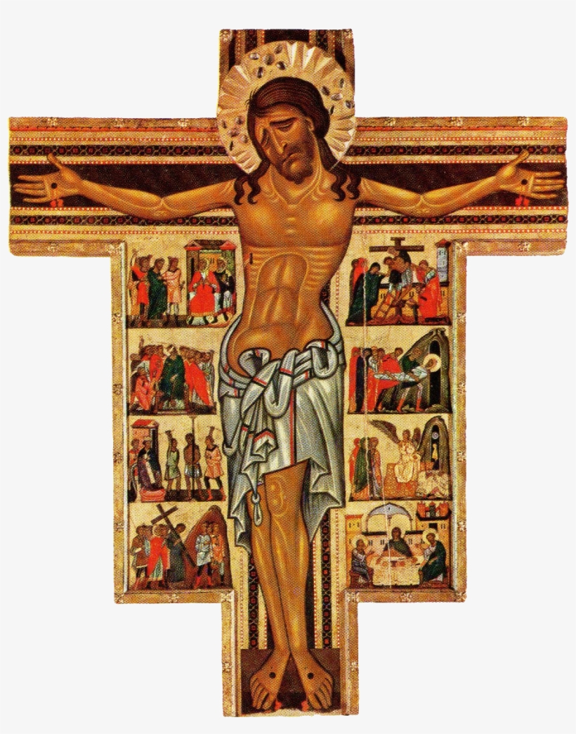 Pisan Crucifix - Giclee Painting: Crucifixion With Stories Of The Passion,, transparent png