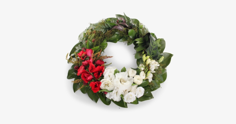 Red And White Modern Wreath - Wreath Of Flowers Anzac, transparent png