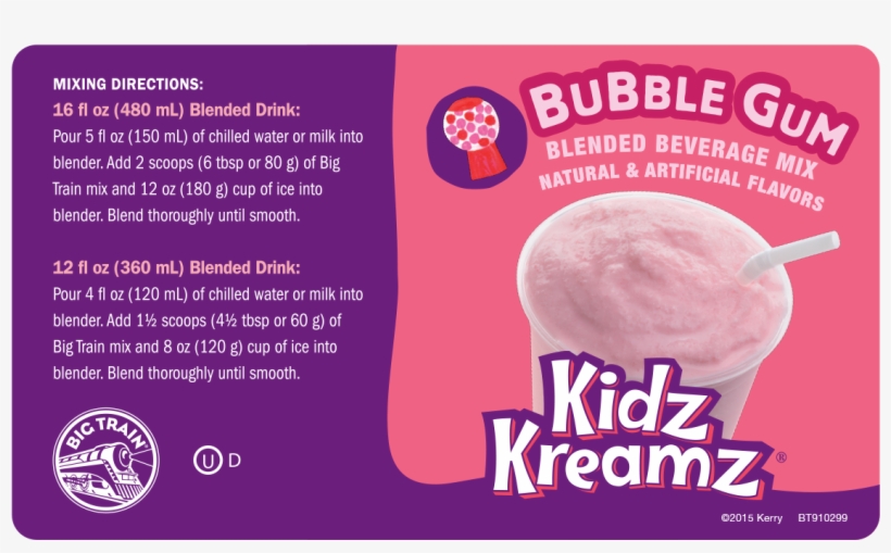 910299 Kidzkreamz Bubblegum Bt - Big Train Kidz Kreamz, transparent png