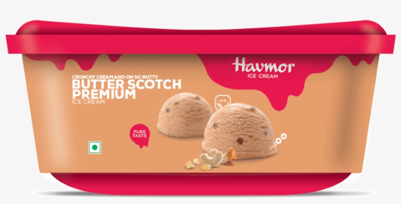 Butter Scotch Premium Tub - Havmor Ice Cream, transparent png