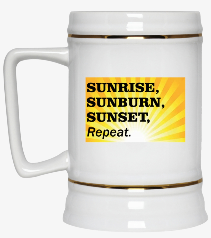 Sunrise Sunburn Sunset Repeat Burst White Drinkware - Hilton Head Island South Carolina Pirate Souvenir Tshirt, transparent png