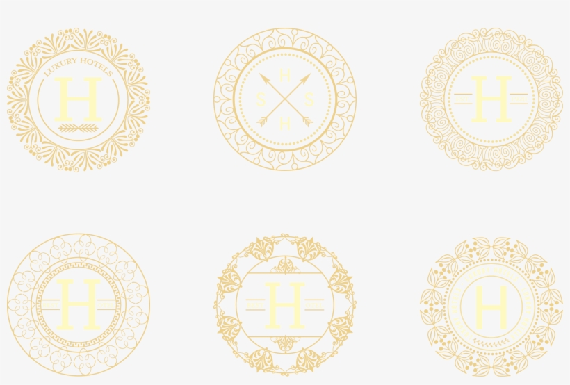 Yellow Pattern Golden Palace - Free Floral Retro Logo, transparent png