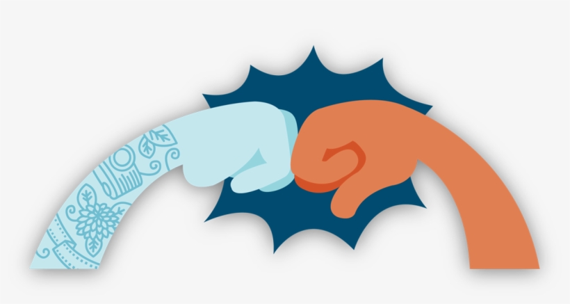 Illustrated Of Epic Fist Bump Between Two Arms With - Illustration, transparent png