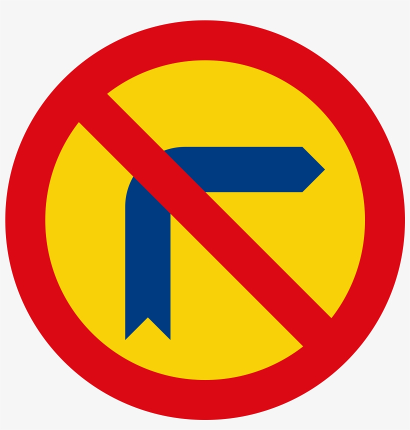 Open - Do Not Turn Right Sign, transparent png