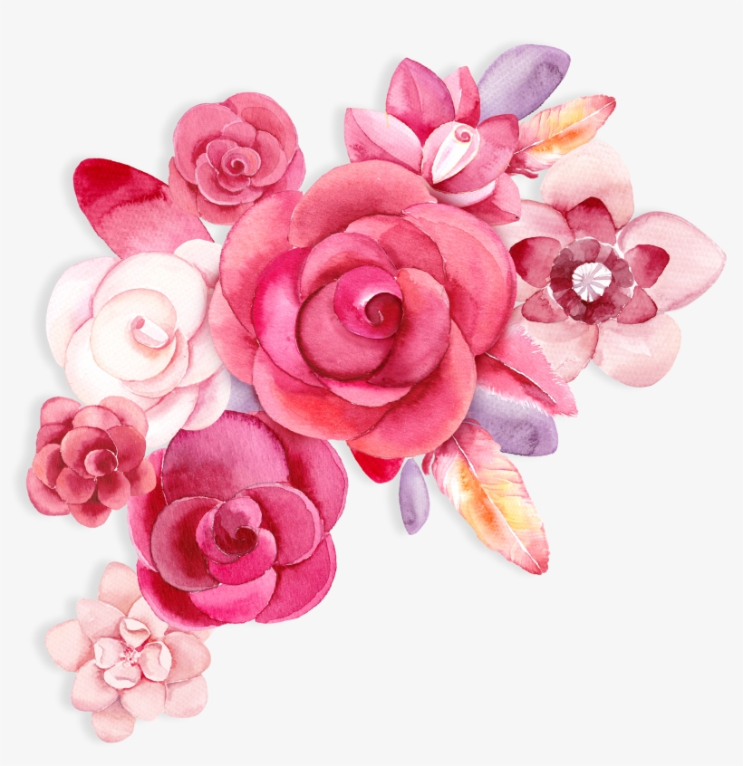 Hand Drawn Cartoon Fashion Red Flower Decoration Vector, transparent png