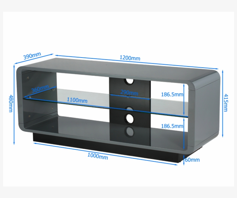 Alphason Luna Adlu1200-gry High Gloss Grey Tv Stand, transparent png