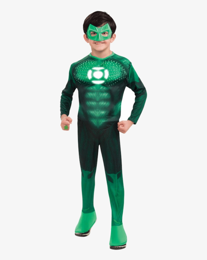 Child Deluxe Light-up Green Lantern Super Hero Costume - Disfraz De Linterna Verde, transparent png