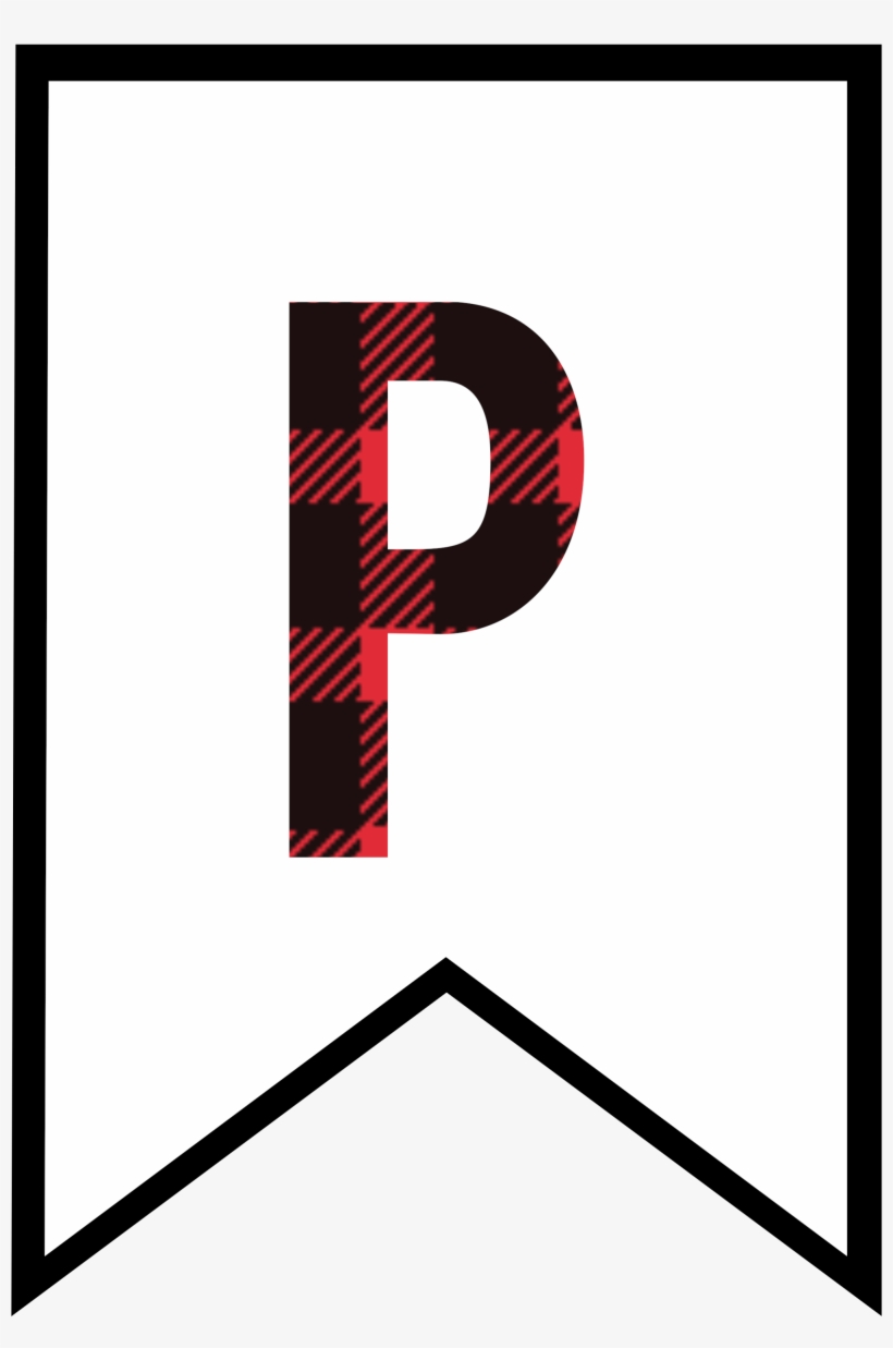 P Buffalo Plaid Banner Letter - Buffalo Plaid Letters Free, transparent png