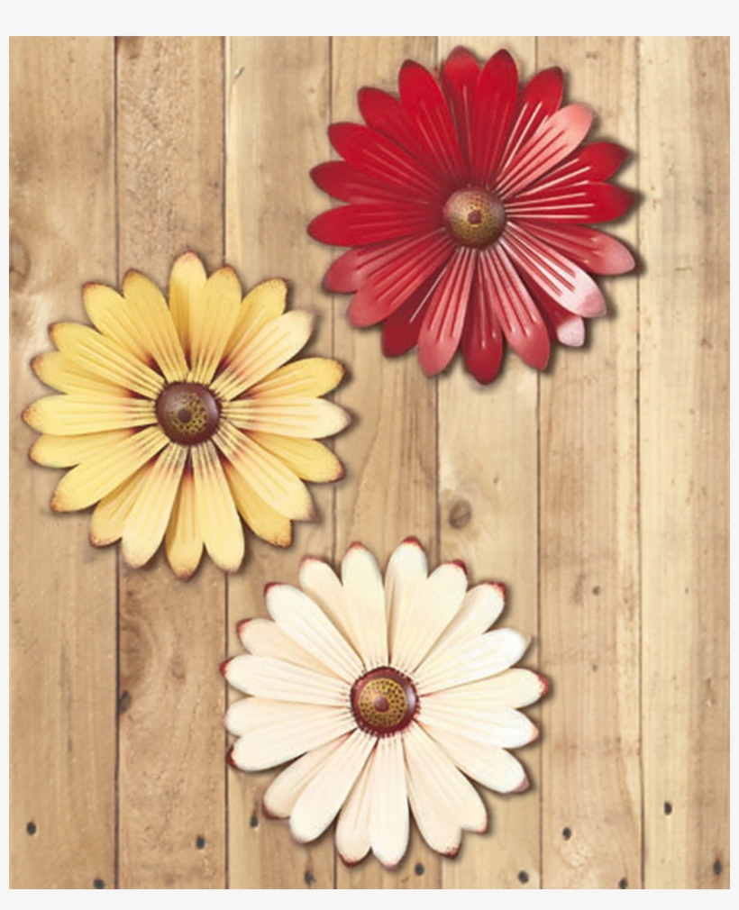 Metal Set Of 3 Blossoming Blooms Flower Wall Hanging - Red Metal Wall Flower, transparent png