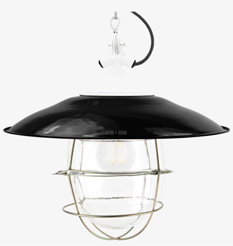Black Enamel Shade White Bell Jar Light Brass Cage - Bell Jar, transparent png