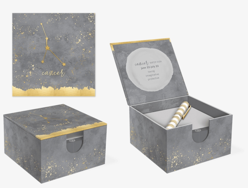 Cancer Hinged Memo Box With Pen - Cancer, transparent png