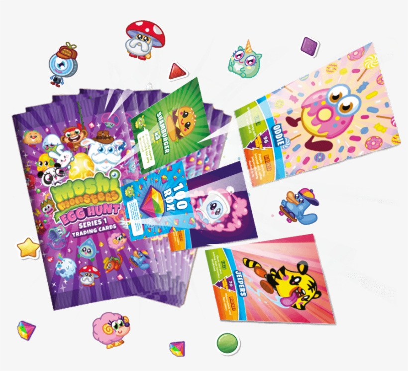 Collect Trading Cards To Unlock Ultra Rare Moshlings - Moshi Monsters Egg Hunt Cards, transparent png