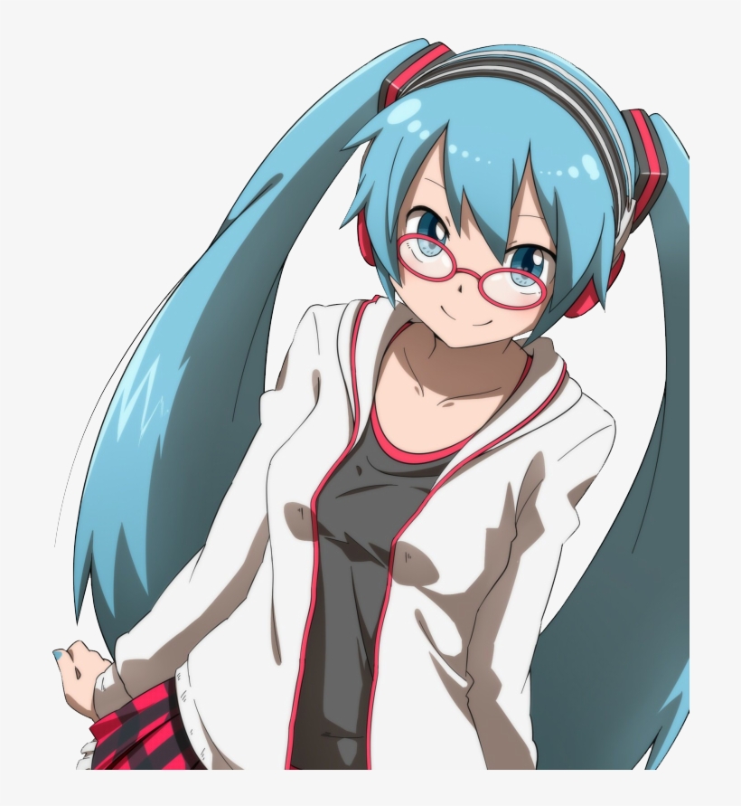 Miku With Red Glasses - Hatsune Miku Cool Render, transparent png