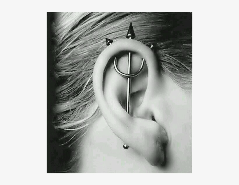 Piercing En La Oreja Tridente, transparent png