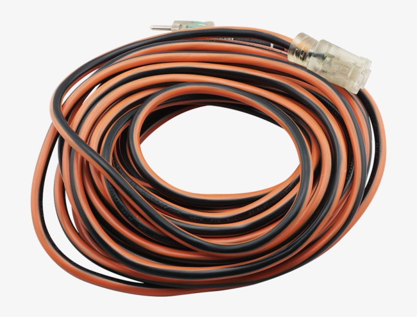 50' Extension Cord - Wire, transparent png