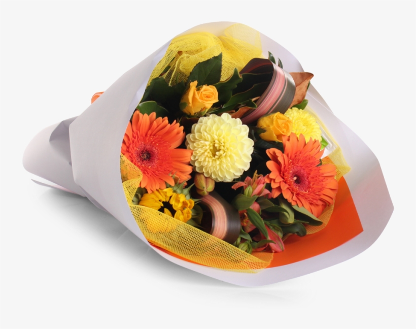 Yellow And Orange Seasonal Bouquet - Bouquet, transparent png