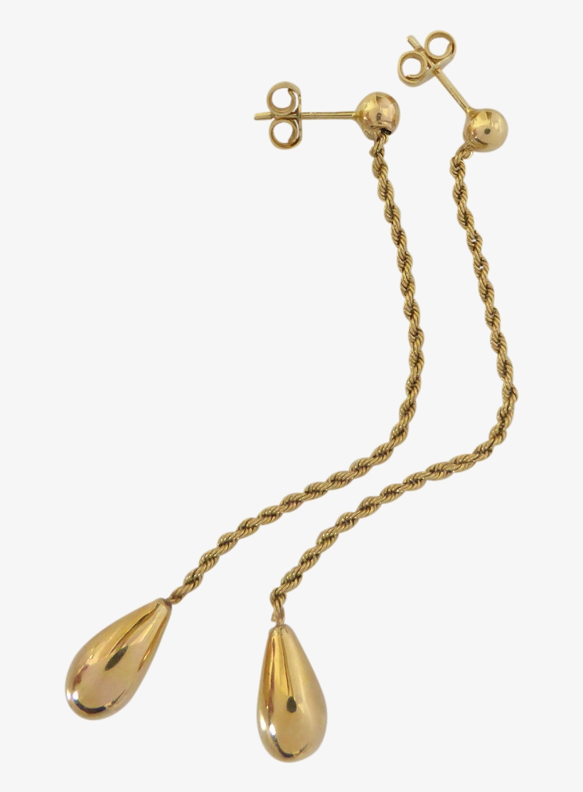 18ct Yellow Gold Italian Rope Drop Earrings - Locket, transparent png