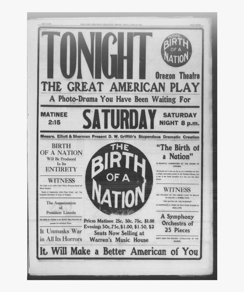 In Response, The Movie Increased Revenue For The Film - Birth Of A Nation, 1915, transparent png