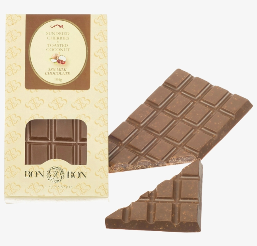 Cherry & Coconut Milk Chocolate Bar, transparent png