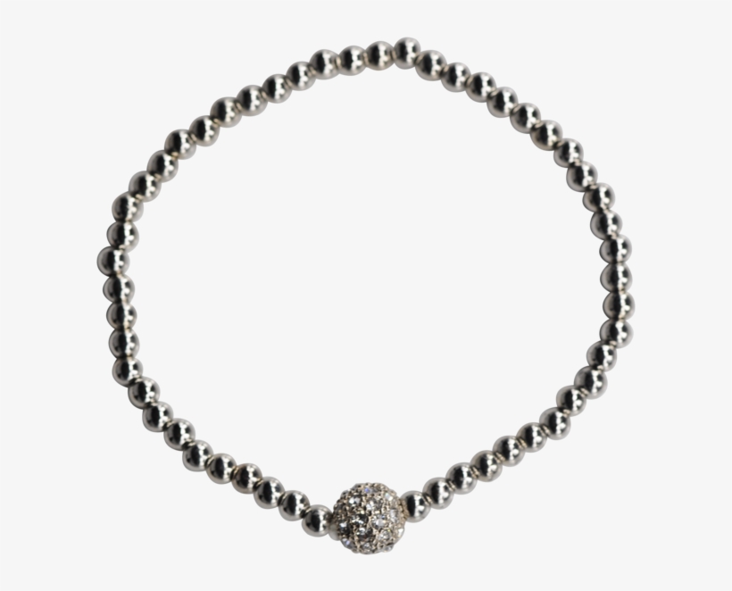 Silver Disco Ball Stretchy Beaded Bracelet, transparent png