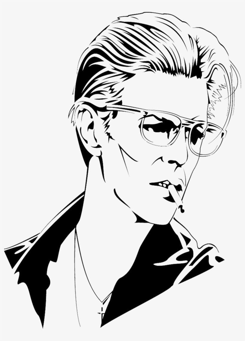 David Bowie Thin White Duke T-shirt - David Bowie Line Drawing, transparent png