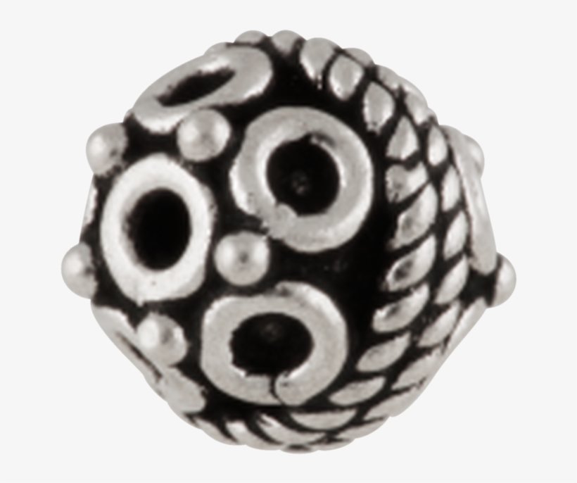 Bead With Circles 925/-, Oxidised - Ring, transparent png