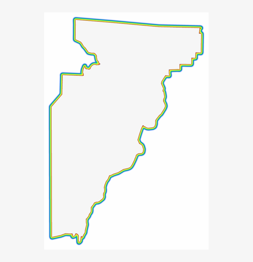 A Rainbow Outline Around A Map Of Jefferson - Jpeg, transparent png