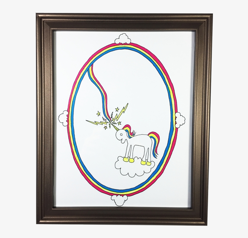 Rainbow Thunder Print - Picture Frame, transparent png