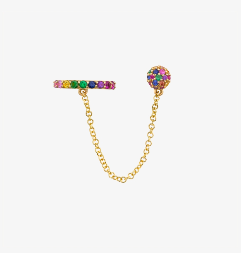 Rainbow Connected Cuff - Pave Stud Earrings, transparent png