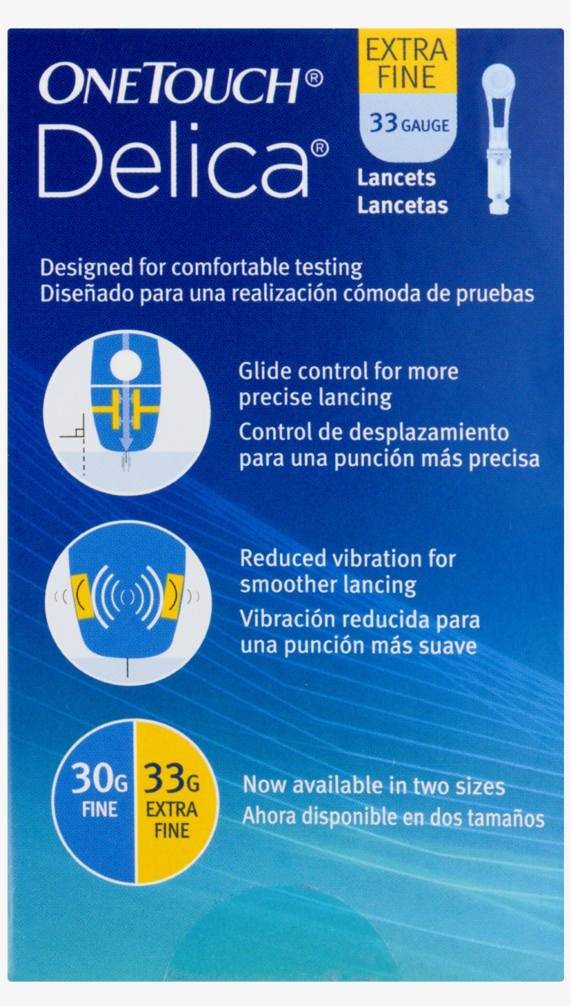 Lifescan Onetouch Delica Lancets, 33 Gauge, 100 Count, transparent png