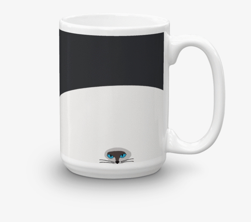 A Glossy Coffee Mug Featuring A Hypnotic Siamese Cat - Mug, transparent png