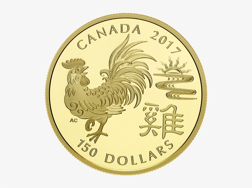 18-karat Gold Coin Year Of The Rooster Mintage - Year Of The Rooster Coin 2017, transparent png