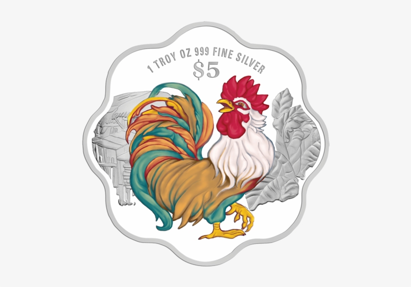 Singapore 2017 Year Of The Rooster Colored Proof Silver - Coin, transparent png