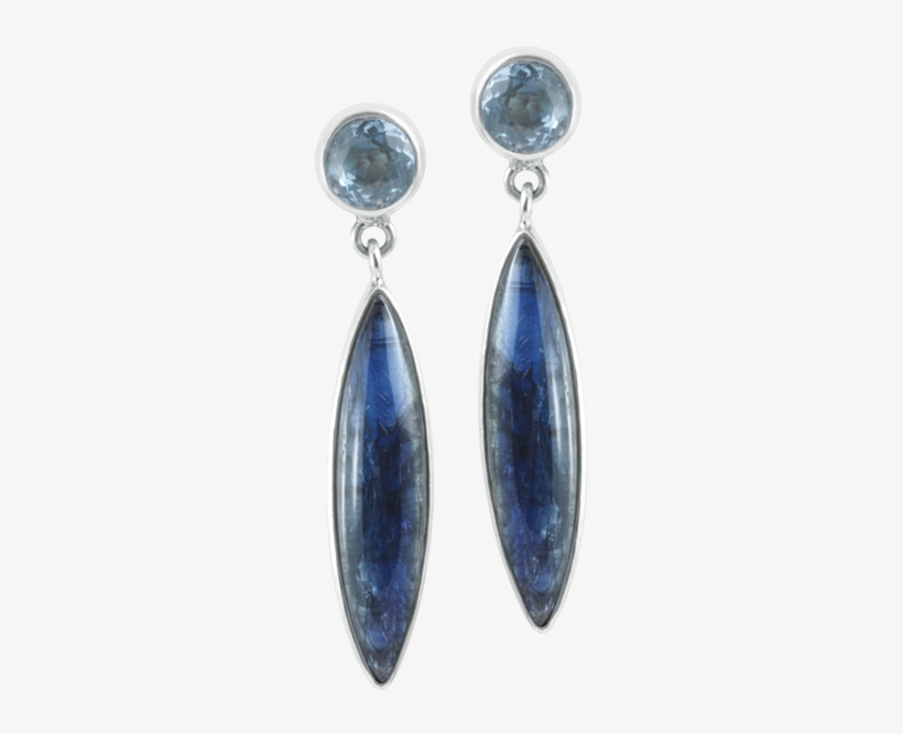 Blue Topaz & Kyanite Sterling Silver Earrings - Earring, transparent png