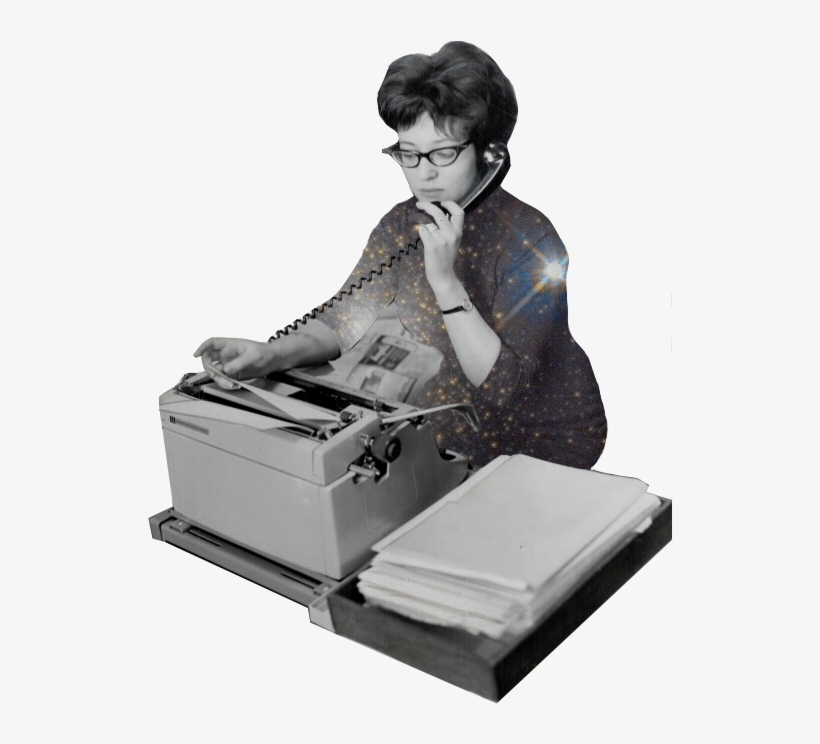 Illustration Of Old-timey Secretary Answering The Phone - Illustration, transparent png