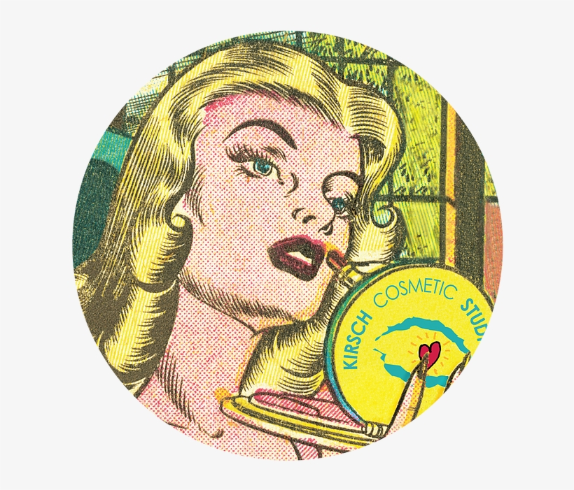 Art Print: Pop Ink - Csa Images' Woman Looking In Mirror,, transparent png