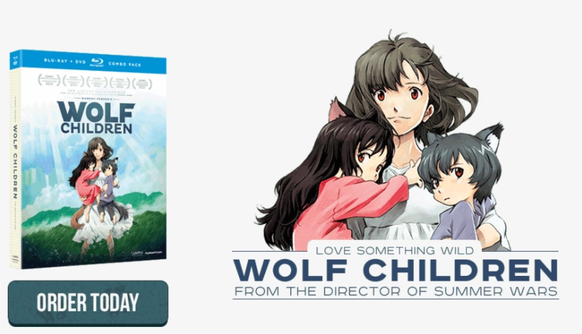 Wolf Children Bd/dvd Combo Pack - Wolf Children Ame And Yuki, transparent png