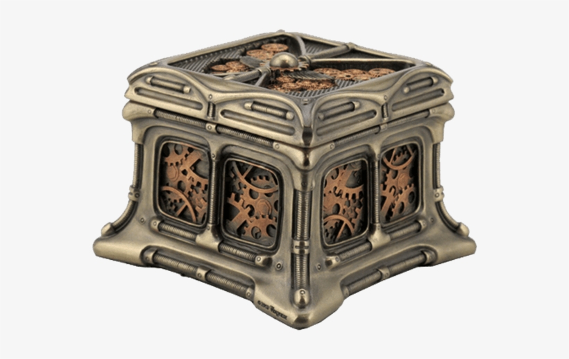 Bronze And Copper Steampunk Butterfly Trinket Box - Steampunk Butterfly And Gears Trinket Box, transparent png