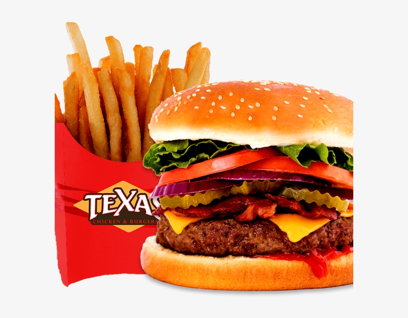 Crisp, Thick-cut Bacon Tops Off An 100% Beef Preservative - Texas Chicken & Burgers, transparent png