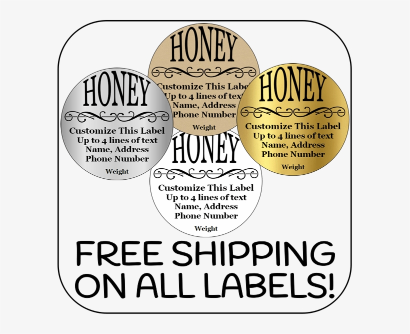 Honey Jar Top Address Labels - Honey, transparent png