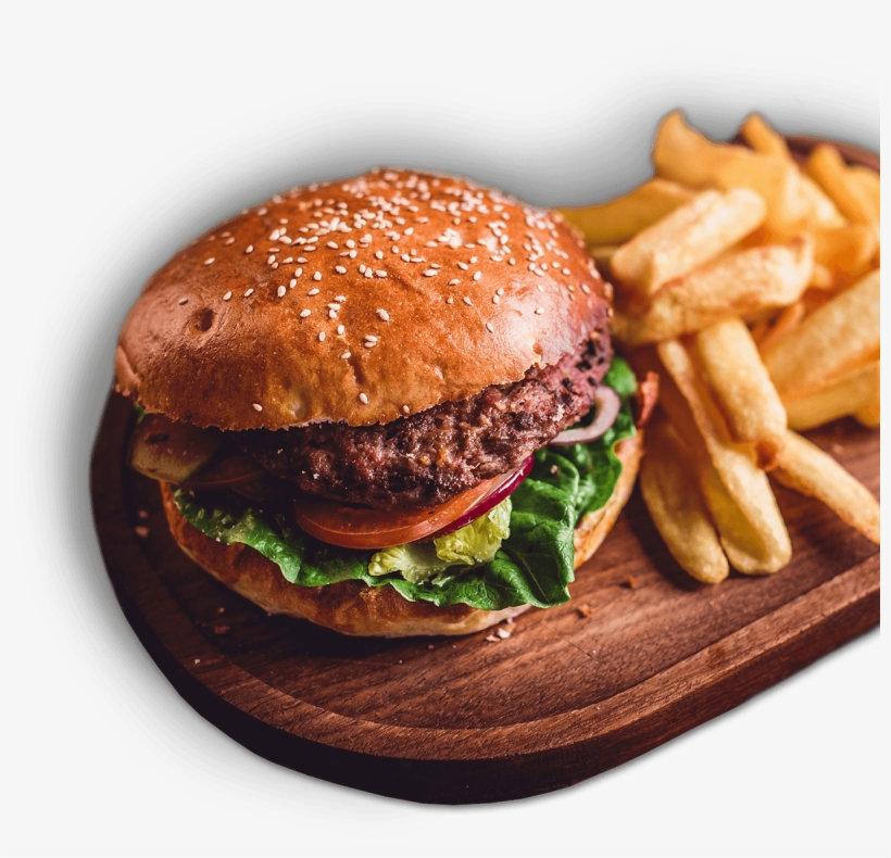 Burger And Fries - Hamburger, transparent png