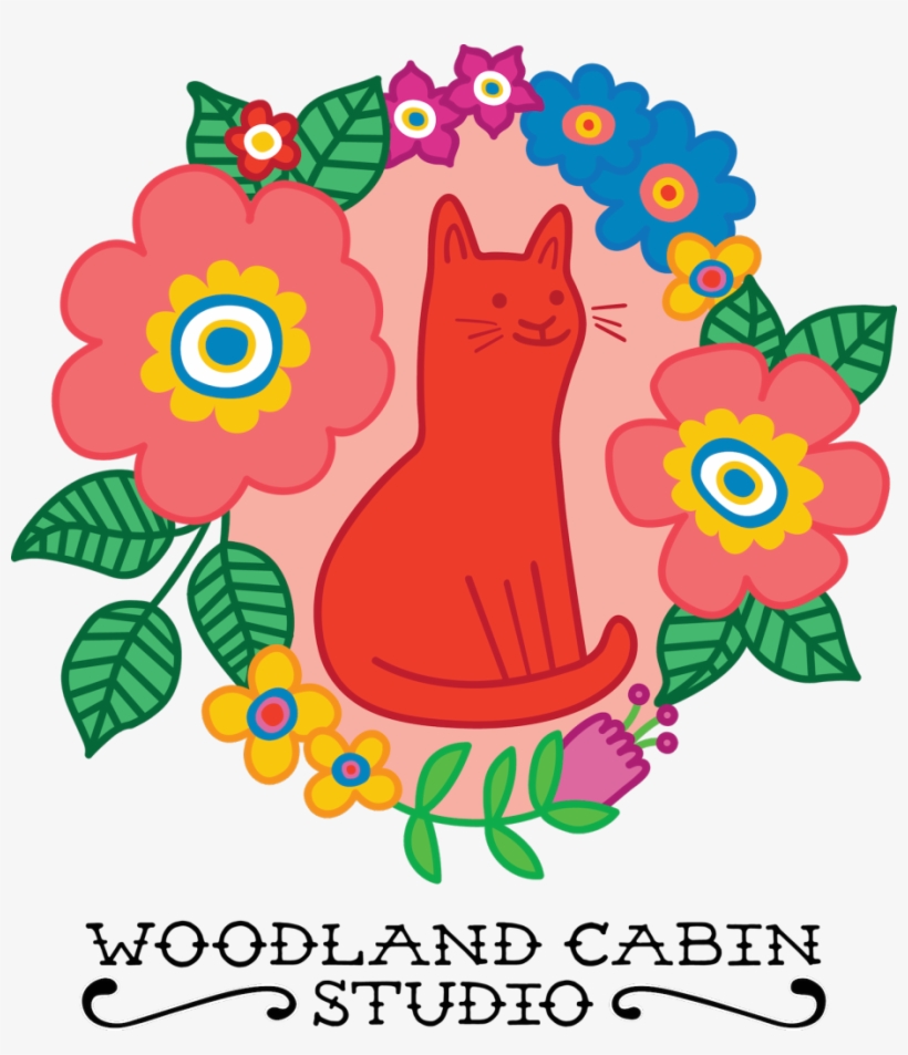 Red And Orange Cat Surrounded By Flowers Illustration - Illustration, transparent png