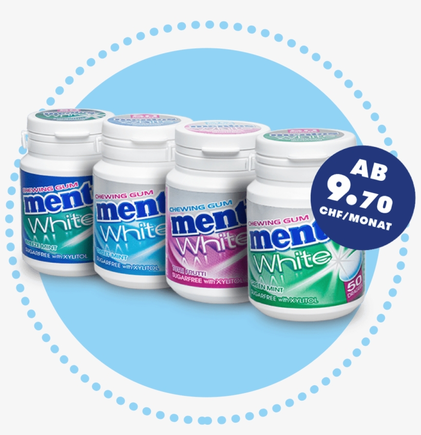 Hol Es Dir Jetzt - Mentos Gum White Peppermint Bottle 60g, transparent png