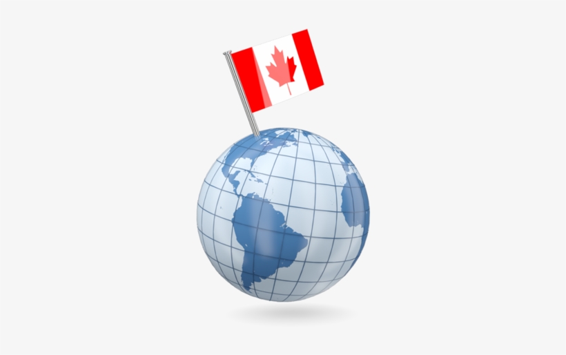 Earth With Canada Flag, transparent png