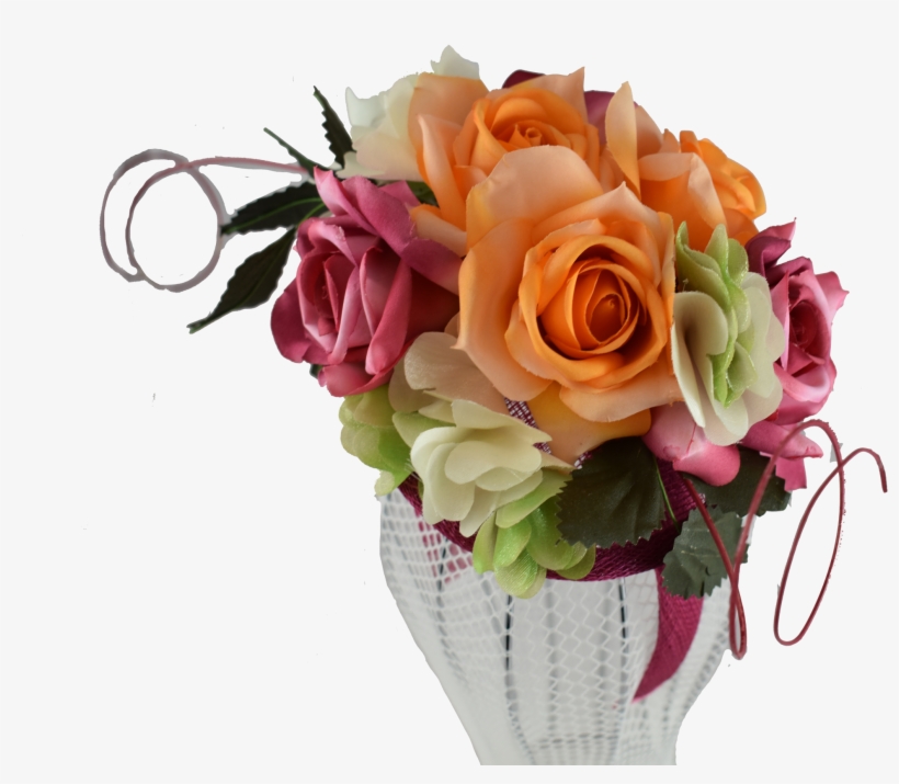Fms1808 Fuchsia Rose Garden Fascinator - Garden, transparent png