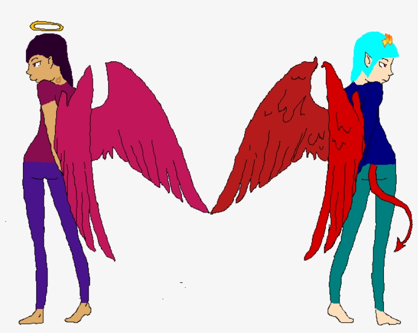 Abby And Emmaline Angel Vs Demon - Person, transparent png