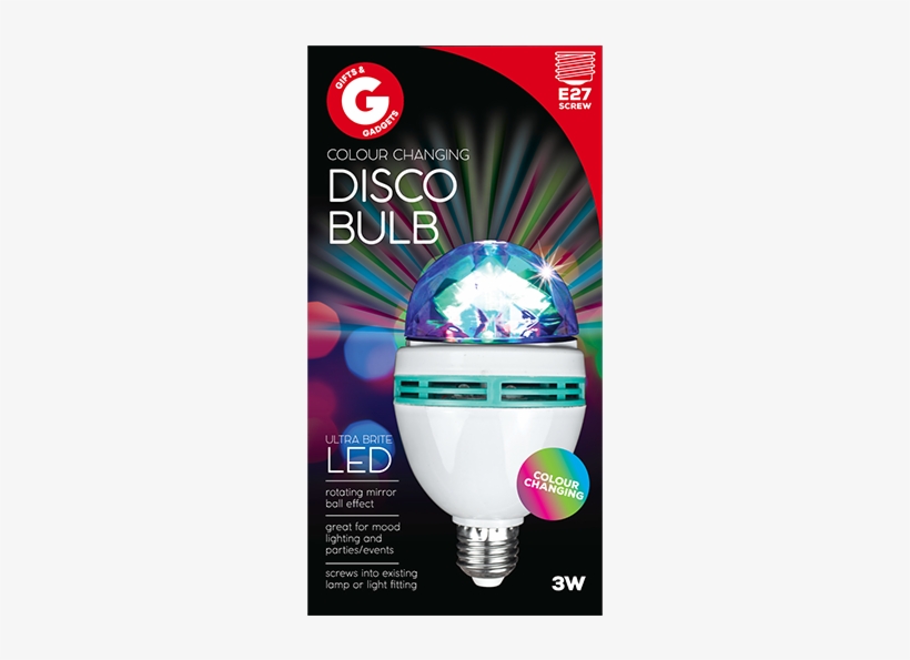Colour Changing Disco Bulb Es/e27 - Edison Screw, transparent png
